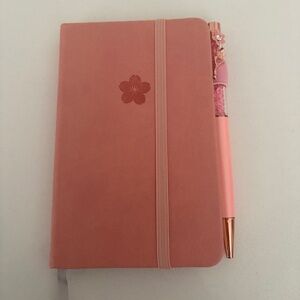 Small Journal with Pink Floral Bling Pen